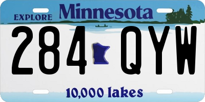 MN license plate 284QYW