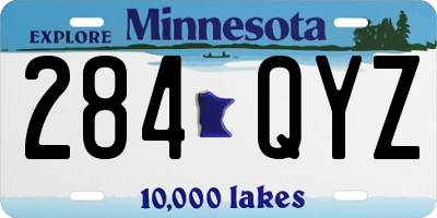 MN license plate 284QYZ