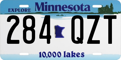 MN license plate 284QZT