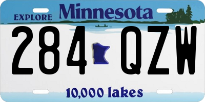 MN license plate 284QZW