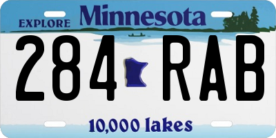 MN license plate 284RAB