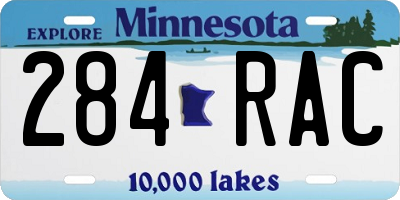 MN license plate 284RAC