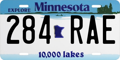 MN license plate 284RAE