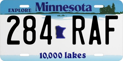MN license plate 284RAF