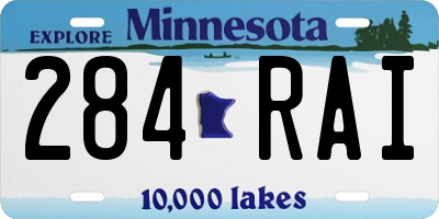 MN license plate 284RAI