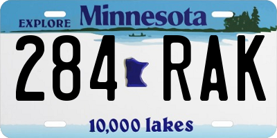 MN license plate 284RAK