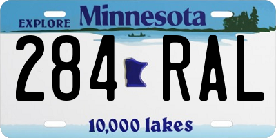 MN license plate 284RAL