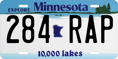 MN license plate 284RAP