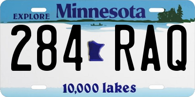 MN license plate 284RAQ