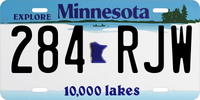 MN license plate 284RJW