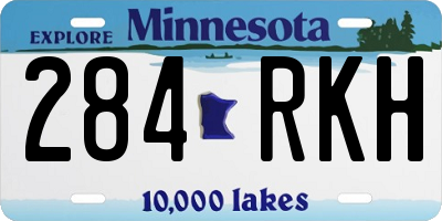 MN license plate 284RKH