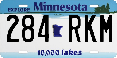 MN license plate 284RKM
