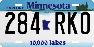 MN license plate 284RKO