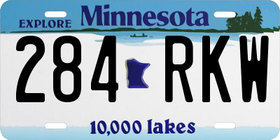 MN license plate 284RKW