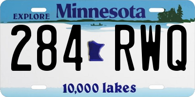 MN license plate 284RWQ