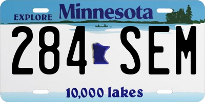 MN license plate 284SEM