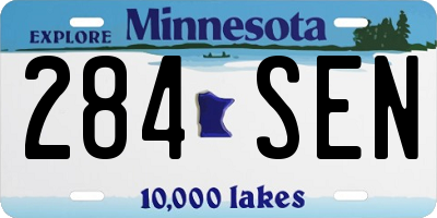 MN license plate 284SEN