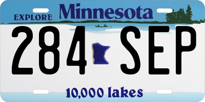 MN license plate 284SEP
