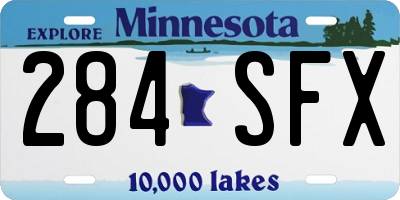 MN license plate 284SFX