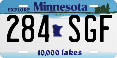 MN license plate 284SGF