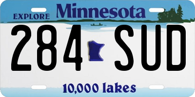 MN license plate 284SUD