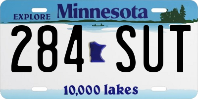 MN license plate 284SUT