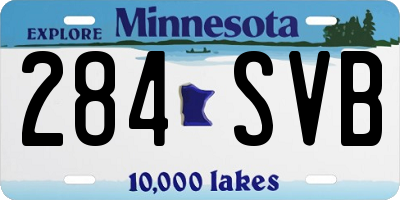 MN license plate 284SVB
