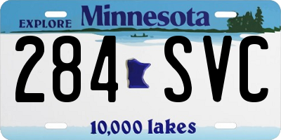 MN license plate 284SVC