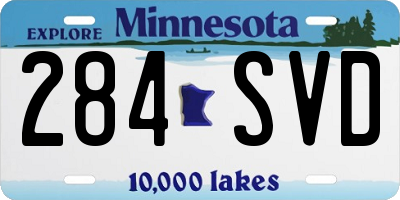 MN license plate 284SVD
