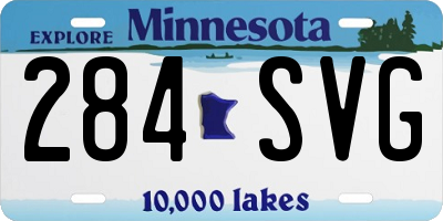 MN license plate 284SVG