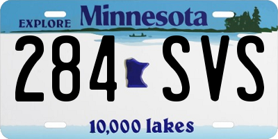 MN license plate 284SVS