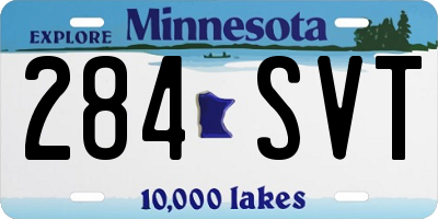 MN license plate 284SVT