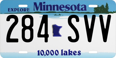 MN license plate 284SVV