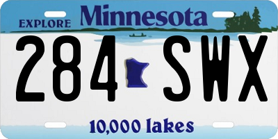 MN license plate 284SWX
