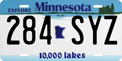 MN license plate 284SYZ