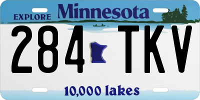 MN license plate 284TKV