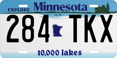 MN license plate 284TKX