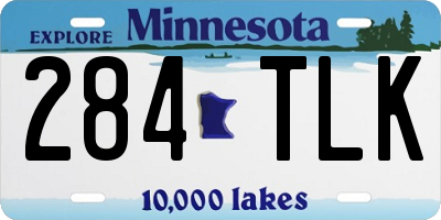 MN license plate 284TLK