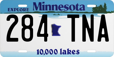 MN license plate 284TNA