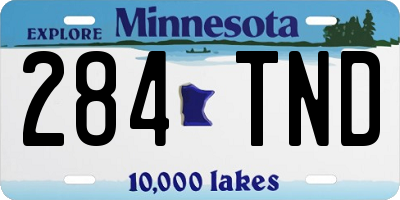 MN license plate 284TND