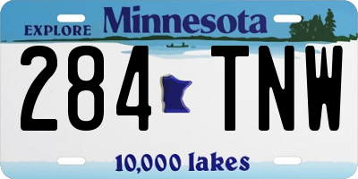 MN license plate 284TNW