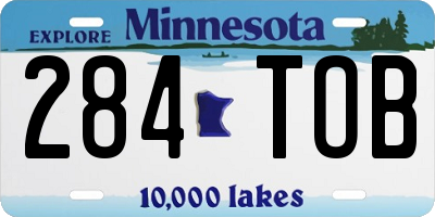 MN license plate 284TOB