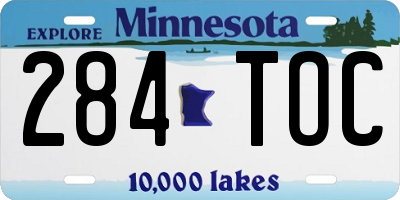 MN license plate 284TOC