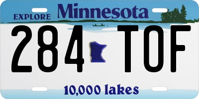 MN license plate 284TOF