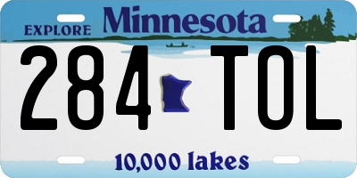 MN license plate 284TOL