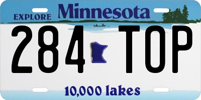 MN license plate 284TOP