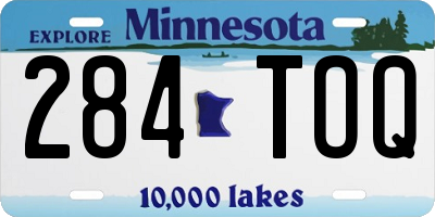 MN license plate 284TOQ
