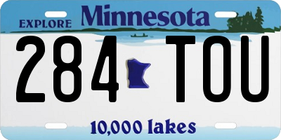MN license plate 284TOU