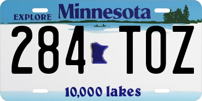 MN license plate 284TOZ