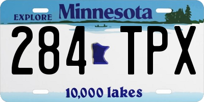 MN license plate 284TPX
